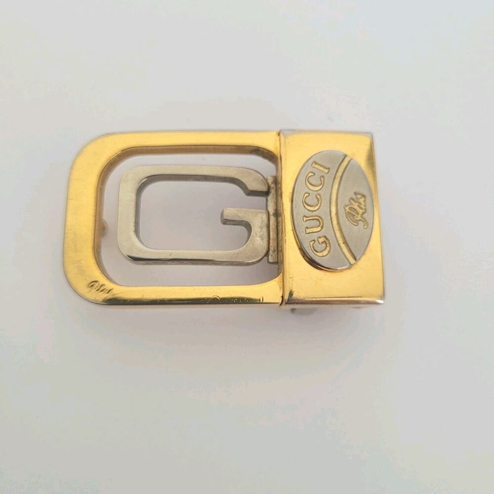 Gucci Plus Vintage Belt Buckle Replacement Gold Silver Tone G Logo Slim